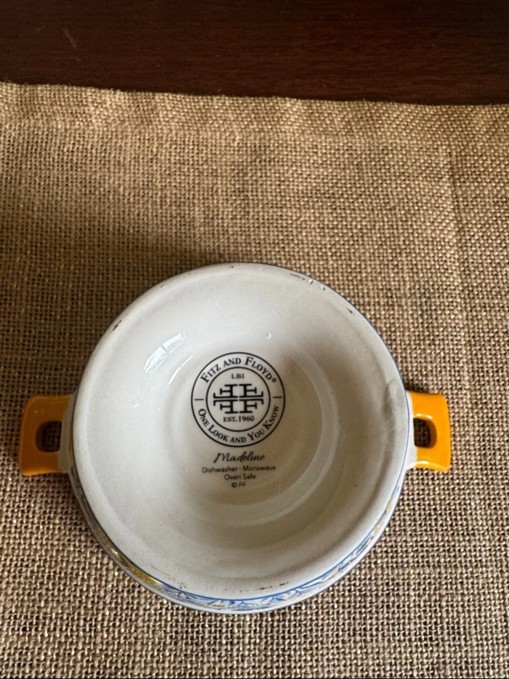 Fitz & Floyd Madeline Ceramic Small Colander Berry Strainer Floral